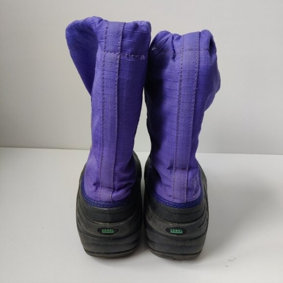 Sorel Unisex Kids Youth Super Trooper Snow Boots Size 3 Purple Black - Picture 5 of 9